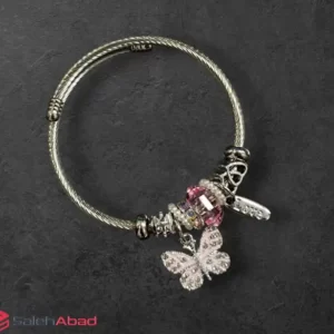 فروش عمده دستبند پاندورا استیل طرح پروانه