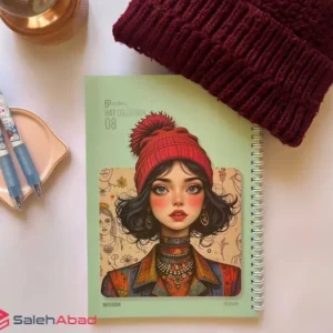 فروش عمده دفتر سیمی طرح دختر کلاه دار