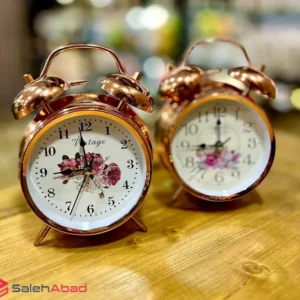 فروش عمده ساعت رومیزی فلزی طرح گلدار