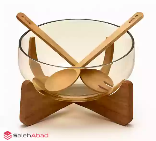 فروش عمده ظرف سالاد شیشه ای استند دار
