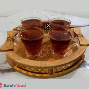فروش عمده سینی چوبی گرد دسته پاپیونی