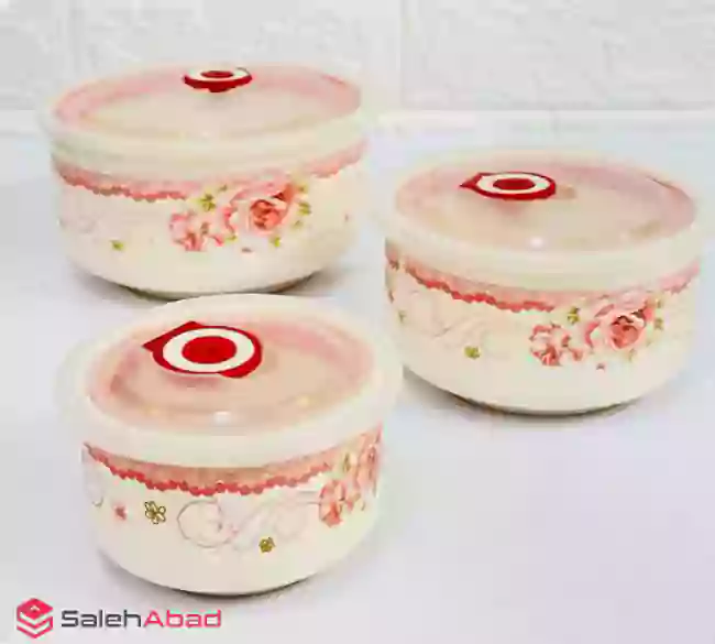 فروش عمده ظرف سه تکه چینی گلدار