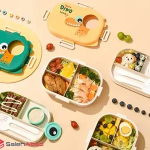 فروش عمده ظرف غذا 3 خانه طرح دایناسور