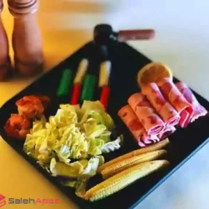 فروش عمده بشقاب ملامین مشکی مربعی