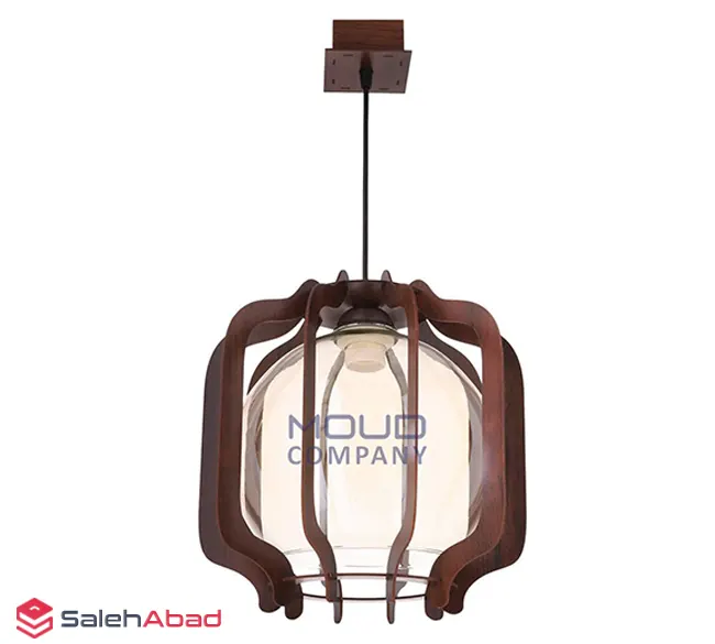 فروش عمده لوستر آویز چوبی گرد تک شعله