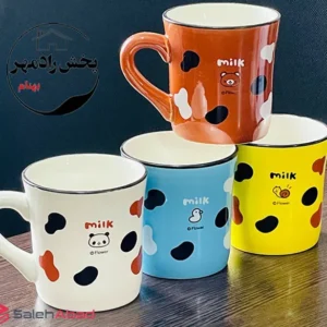 فروش عمده ماگ سرامیکی رنگی طرح MILK