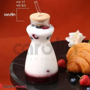 فروش عمده ماگ اسموتی شیشه ای درب چوبی CAROLIN
