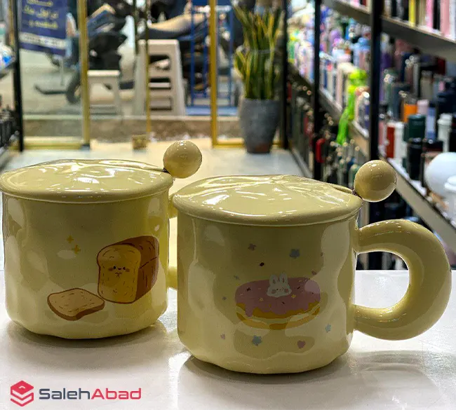 فروش عمده ماگ سرامیکی درب دار طرح کیک