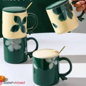 فروش عمده ماگ سرامیکی طرح گل قاشق دار