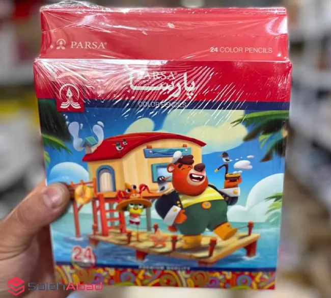 فروش عمده مداد رنگی 24 رنگ پارسا