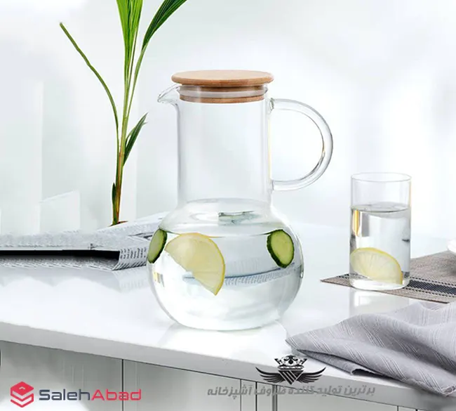 فروش عمده پارچ آب درب چوبی طرح حباب