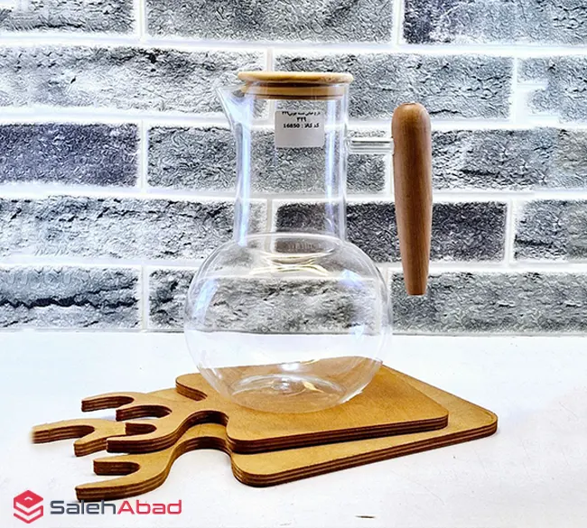 فروش عمده پارچ آب دسته چوبی طرح حباب