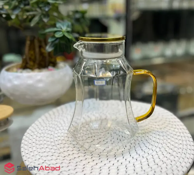 فروش عمده پارچ پیرکس کمرباریک درب استیل