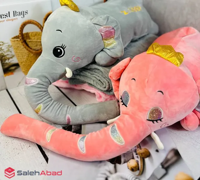 فروش عمده پتو عروسک دار طرح فیل