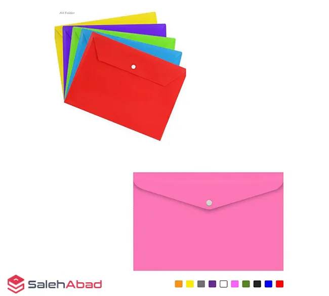 فروش عمده پوشه رنگی دکمه دار A4