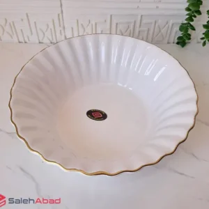 فروش عمده کاسه سرامیکی گرد لب طلا