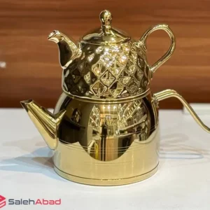 فروش عمده ست کتری قوری لوله ای طلایی