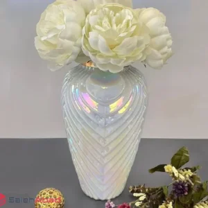 فروش عمده گلدان سفید هولوگرامی طوق طلا