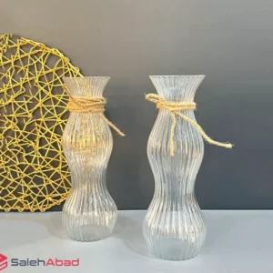 فروش عمده گلدان شیشه ای بلند شیاردار