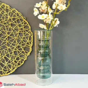 فروش عمده گلدان پیرکس دوجداره استوانه