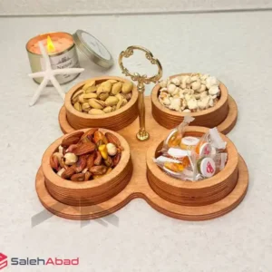 فروش عمده اردو خوری چوبی دسته فلزی 4 خانه