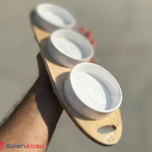فروش عمده اردو خوری سرامیکی بیضی 3 پیاله