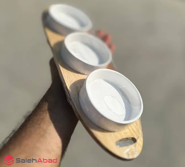 فروش عمده اردو خوری سرامیکی بیضی 3 پیاله