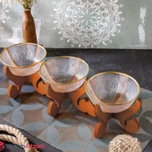 فروش عمده اردو خوری سه پیاله شیشه ای سولو