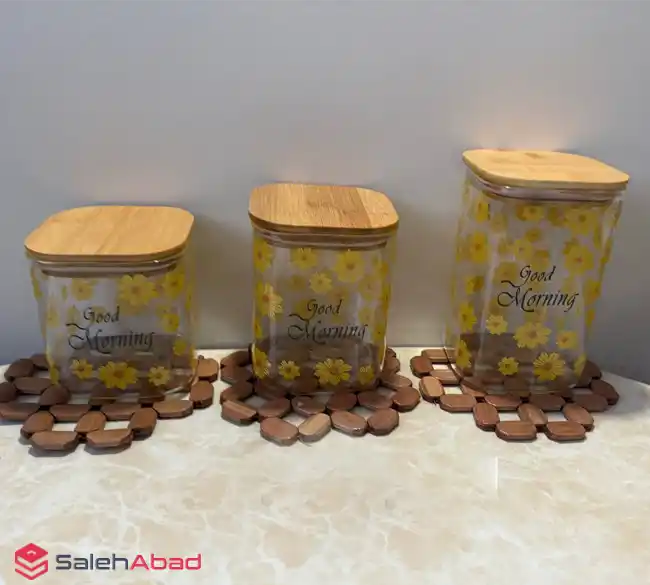 فروش عمده ست بانکه پیرکس درب چوبی 3 تایی