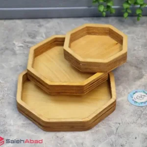 فروش عمده ظرف تنقلات چوبی 8 ضلعی سه تکه