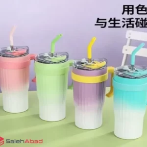 فروش عمده تراول ماگ استیل دو رنگ نی دار