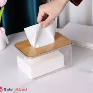 فروش عمده جا دستمال اکریلیک درب چوبی
