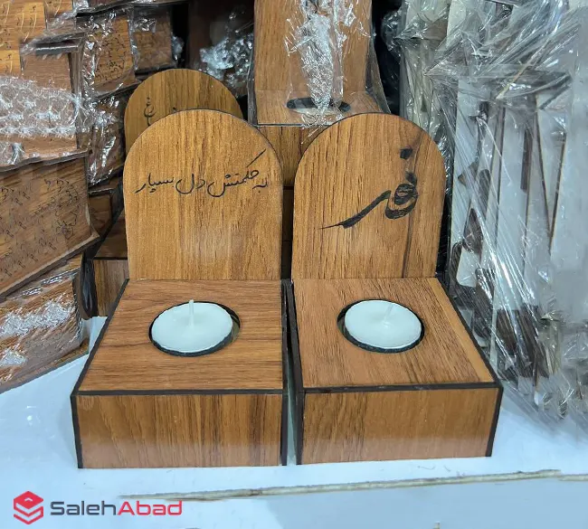 فروش عمده جاشمعی وارمر چوبی طرح تکست