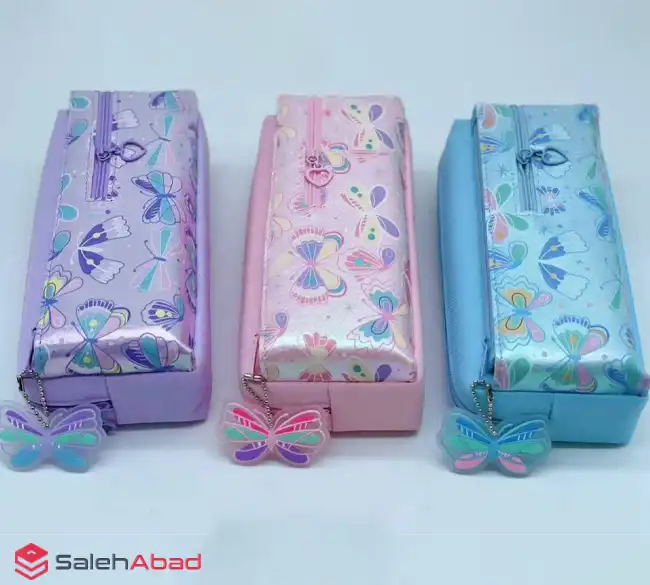 فروش عمده جامدادی زیپی طرح پروانه