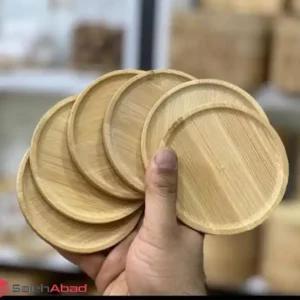فروش عمده زیر لیوانی بامبو گرد 6 عددی