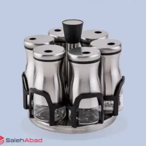 فروش عمده جا ادویه استیل گردان 6 عددی UNIQUE