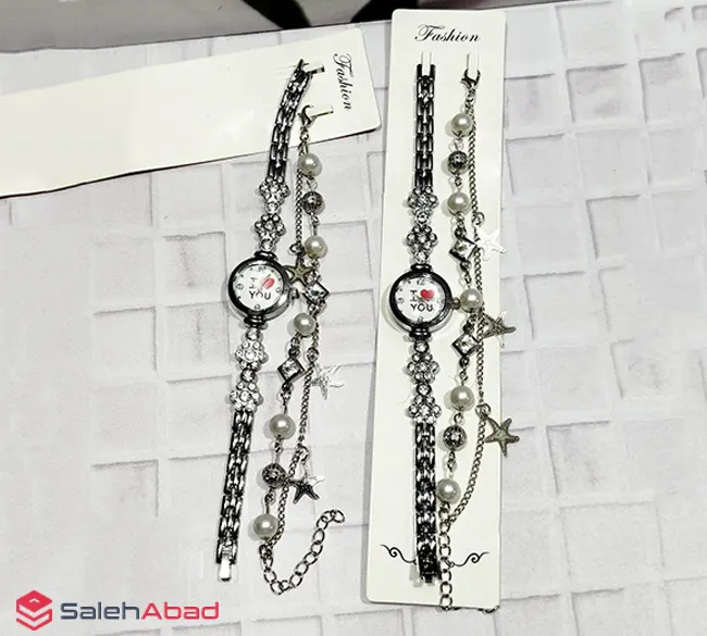فروش عمده ست ساعت و دستبند نگین دار