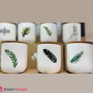 فروش عمده بانکه ادویه درب چوبی طرح برگ