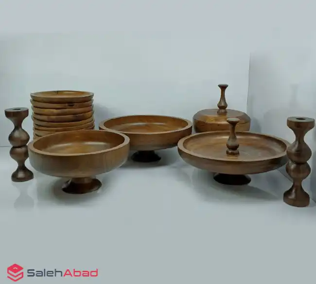 فروش عمده ست پذیرایی چوب گردو 18 پارچه