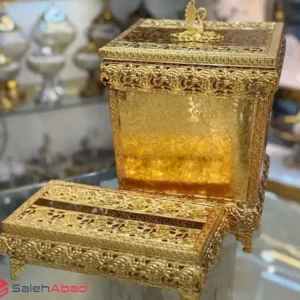 فروش عمده جا دستمال و سطل فلزی گل برجسته