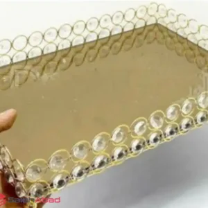 فروش عمده سینی آینه ای مستطیل نگین دار