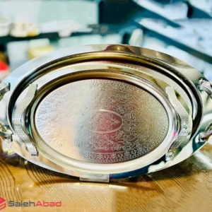 فروش عمده سینی استیل بیضی دو سایز