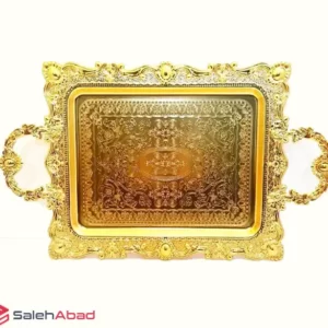 فروش عمده سینی فلزی طلایی مستطیل