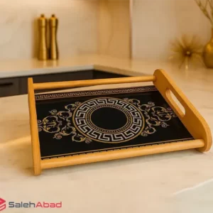 فروش عمده سینی چوبی کف شیشه ای طرح دار