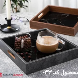 فروش عمده سینی چوبی مربع طرح ماربل