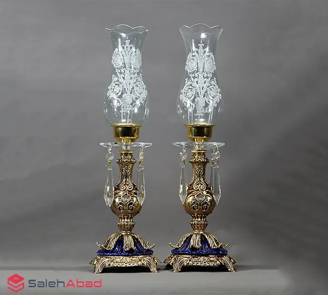 فروش عمده شمعدان جفتی آویز دار طرح لاله