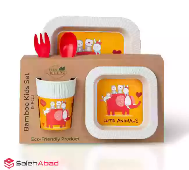فروش عمده ظروف غذا کودک 5 تکه حیوانات