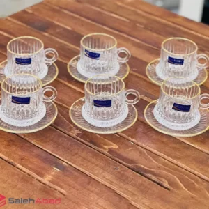 فروش عمده فنجان و نعلبکی 12 پارچه لب طلا