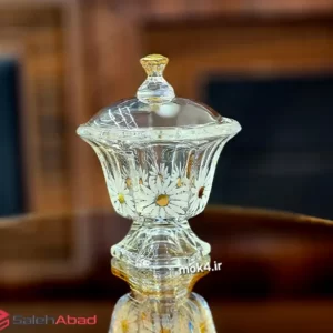 فروش عمده قندان شیشه ای طرح بابونه پترا
