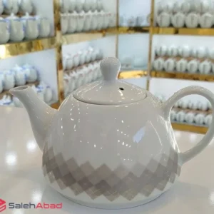 فروش عمده قوری چینی کف پهن طرح خشتی